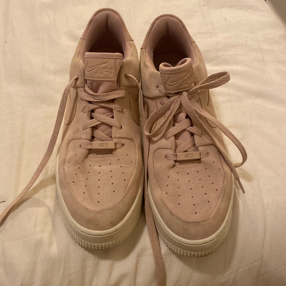 Nike Pale Pink AirForce 1 Low Platform Sneaker